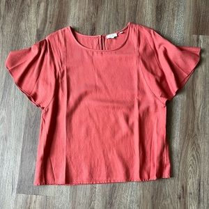 NWOT FATFACE UK flounce sleeve blouse